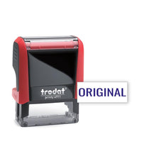 Trodat ORIGINAL - Text Stamp with Built-In Ink Pad (Blue Ink Color)