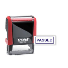 Trodat PASSED - Text Stamp with Built-In Ink Pad (Blue Ink Color)