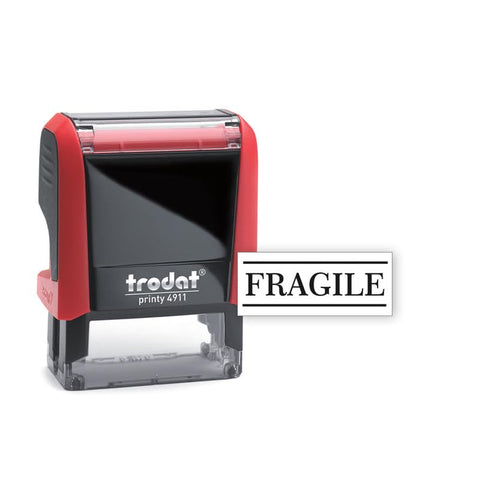 Trodat FRAGILE - Text Stamp with Built-In Ink Pad (Blue Ink Color)