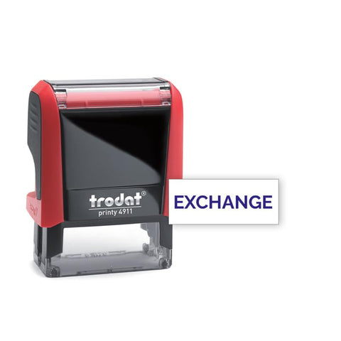 Trodat EXCHANGE - Text Stamp with Built-In Ink Pad (Blue Ink Color)