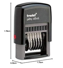 Trodat 6 Digit Self-Inking 4846 Numberer Stamp (Blue Ink Color)