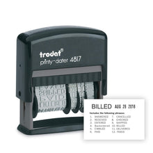 Trodat Printy 4817 Self-Inking Date & 12-Message Stamp (Black Ink Color)