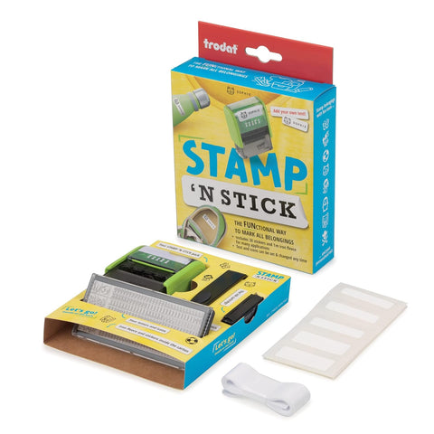 Trodat Stamp 'N Stick – Custom Name Stamp & Tags