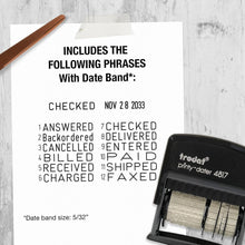 Trodat Printy 4817 Self-Inking Date & 12-Message Stamp (Black Ink Color)