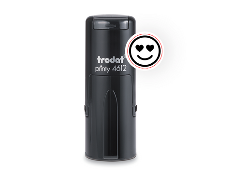 Trodat Printy 4612 – Self-Inking Heart Eyes Smiley Stamp (Green, 12mm)