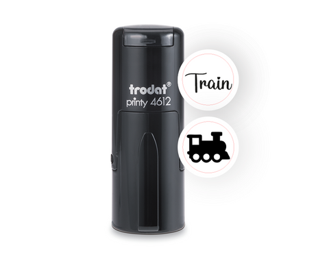 Trodat Printy 4612 – Self-Inking Train Pocket Stamp (Black, 12mm)