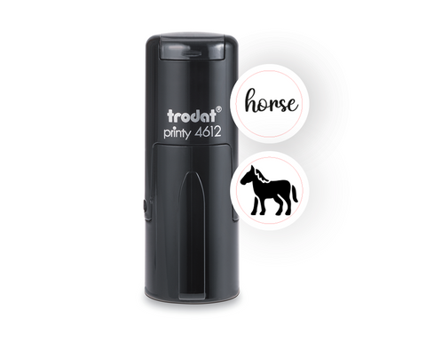 Trodat Printy 4612 – Self-Inking Horse Pocket Stamp (Black, 12mm)