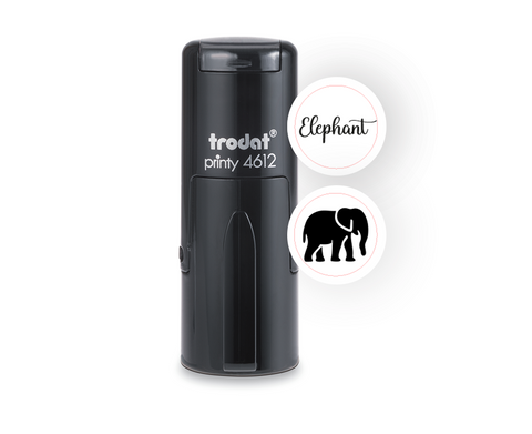 Trodat Printy 4612 – Self-Inking Elephant Pocket Stamp (Black, 12mm)