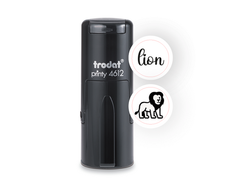Trodat Printy 4612 – Self-Inking Lion Pocket Stamp (Black, 12mm)