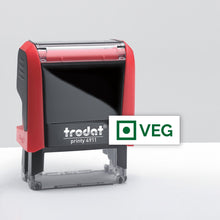 Trodat VEG - Text Stamp with Built-In Ink Pad (Green Ink Color)
