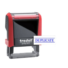 Trodat DUPLICATE - Text Stamp with Built-In Ink Pad (Blue Ink Color)