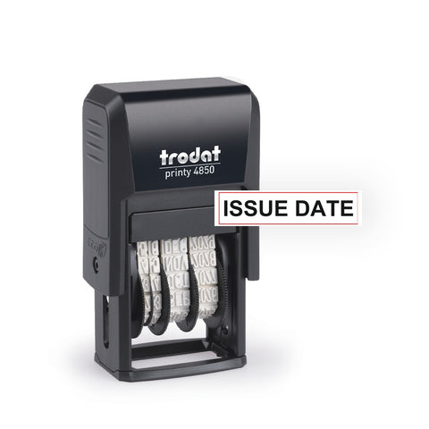 Trodat Printy 4850 – Self-Inking ISSUE DATE Stamp (Date & Text, 26x9mm)