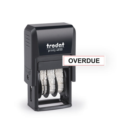 Trodat Printy 4850 – Self-Inking OVERDUE Stamp (Date & Text, 26x9mm)