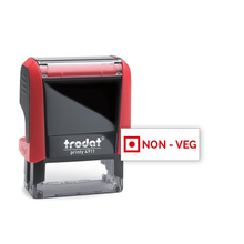 Trodat NON-VEG - Text Stamp with Built-In Ink Pad (Red Ink Color)