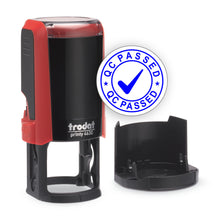 Trodat QC PASSED - Text Stamp with Built-In Ink Pad (Blue Ink Color)